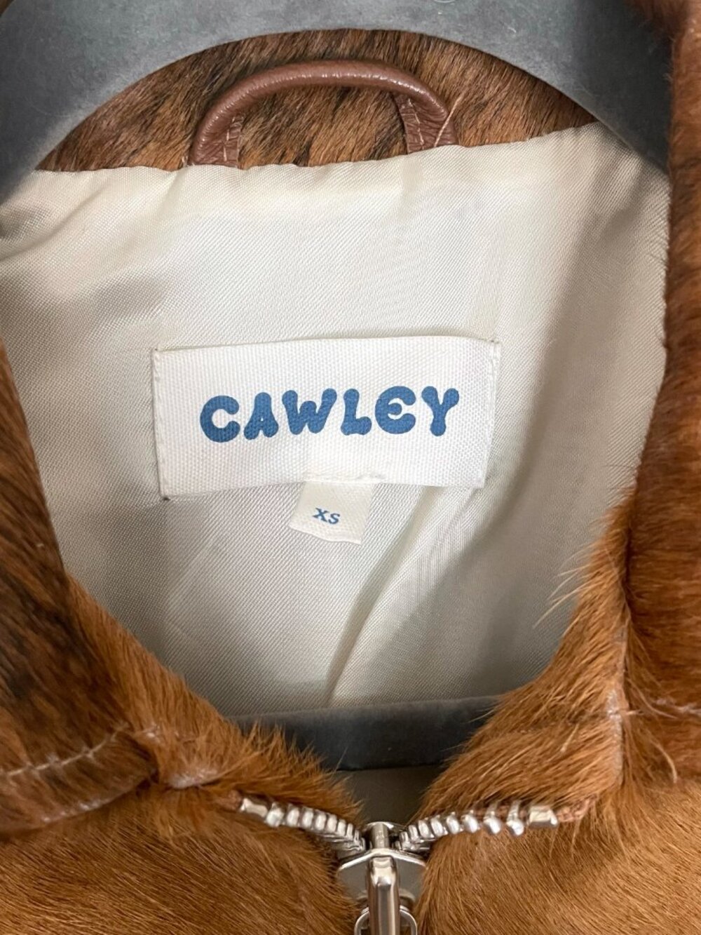 NWOT RARE Cawley Lillie Jacket in Tan Cow Print Leather Size XS - Picture 3 of 6
